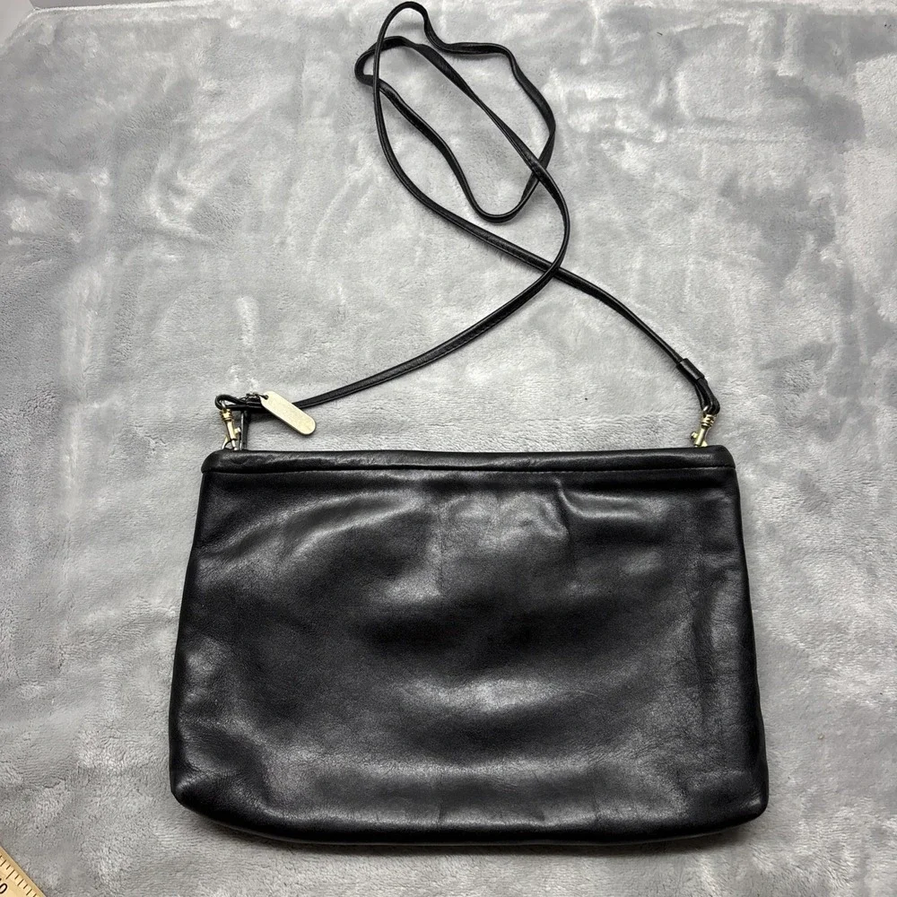 Giani Bernini Purse Medium Black Crossbody Handbag Zip Rectangle